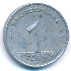 German Democratic Republic, 1 pfennig, 1952