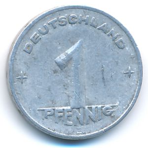 German Democratic Republic, 1 pfennig, 1952