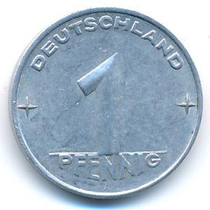 German Democratic Republic, 1 pfennig, 1953