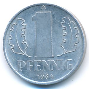 ГДР, 1 пфенниг (1964 г.)