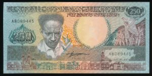 Суринам, 250 гульденов (1988 г.)