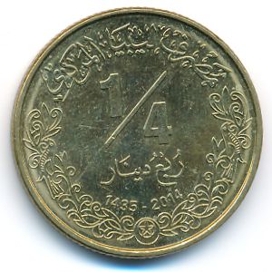 Libya, 1/4 dinar, 2014