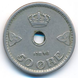 Норвегия, 50 эре (1948 г.)