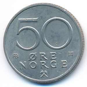 Норвегия, 50 эре (1977 г.)