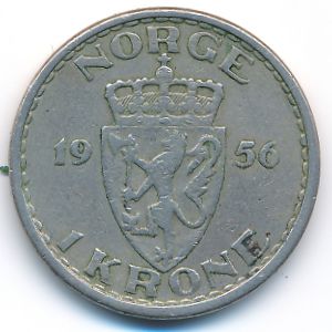 Норвегия, 1 крона (1956 г.)