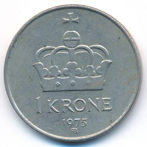 Норвегия, 1 крона (1975 г.)