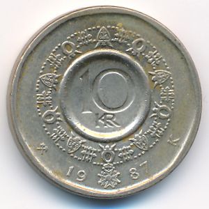 Норвегия, 10 крон (1987 г.)