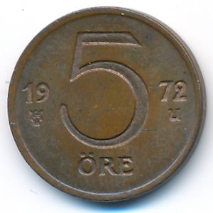 Швеция, 5 эре (1972 г.)
