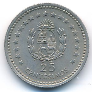 Uruguay, 25 centesimos, 1960
