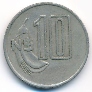 Уругвай, 10 новых песо (1981 г.)
