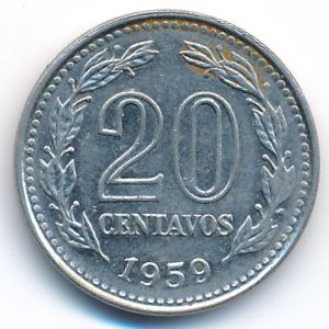 Аргентина, 20 сентаво (1959 г.)