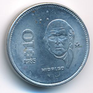 Mexico, 10 pesos, 1985