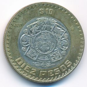 Mexico, 10 pesos, 2011