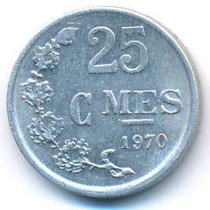 Luxemburg, 25 centimes, 1970