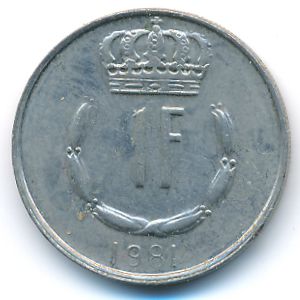 Luxemburg, 1 franc, 1981