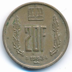Luxemburg, 20 francs, 1983