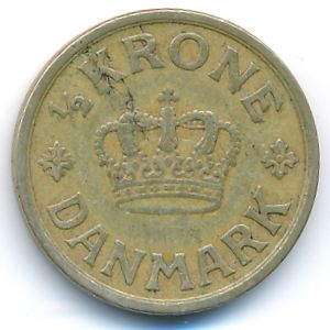Дания, 1/2 кроны (1924 г.)