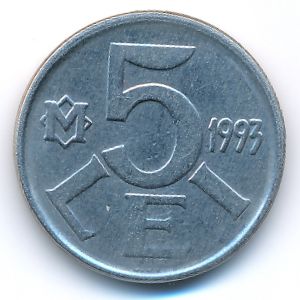 Молдавия, 5 леев (1993 г.)