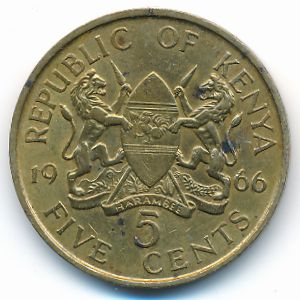 Кения, 5 центов (1966 г.)