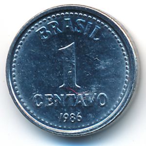 Brazil, 1 centavo, 1986