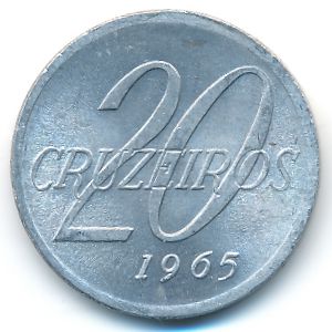 Brazil, 20 cruzeiros, 1965