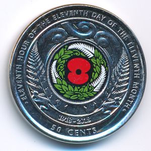 New Zealand, 50 cents, 2018