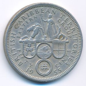 Восточные Карибы, 50 центов (1955 г.)