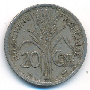 French Indo China, 20 cents, 1939