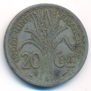 French Indo China, 20 cents, 1939