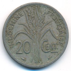 French Indo China, 20 cents, 1939