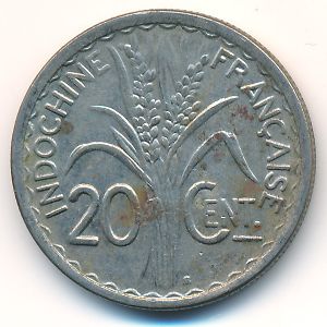 French Indo China, 20 cents, 1941