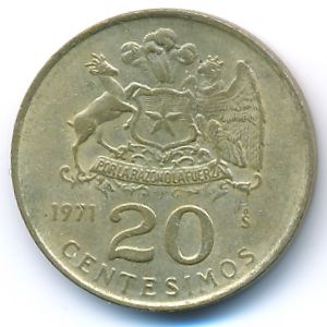 Chile, 20 centesimos, 1971