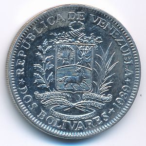 Venezuela, 2 bolivares, 1989