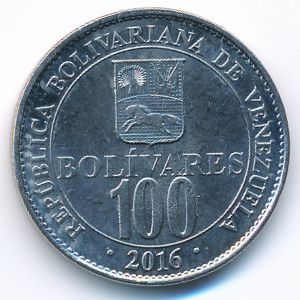 Венесуэла, 100 боливар (2016 г.)