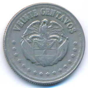 Colombia, 20 centavos, 1959