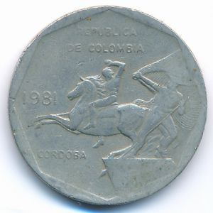 Колумбия, 10 песо (1981 г.)