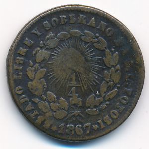 Мексика, 1/4 реала (1867 г.)