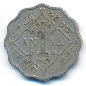 Британская Индия, 1 анна (1907 г.)