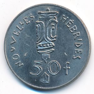 New Hebrides, 50 francs, 1972