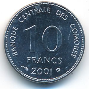 Коморские острова, 10 франков (2001 г.)