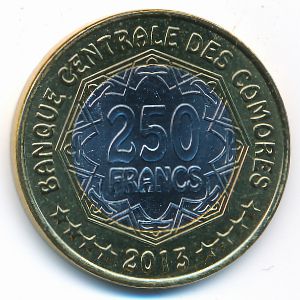 Коморские острова, 250 франков (2013 г.)