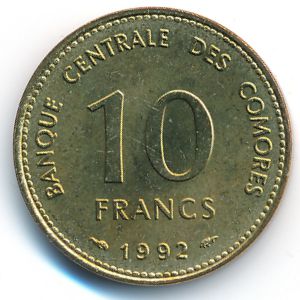 Коморские острова, 10 франков (1992 г.)