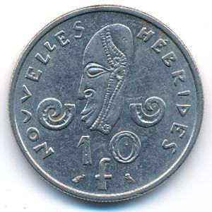 Новые Гебриды, 10 франков (1973 г.)