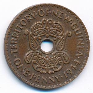 New Guinea, 1 penny, 1944