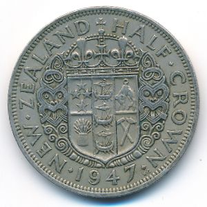 Новая Зеландия, 1/2 кроны (1947 г.)