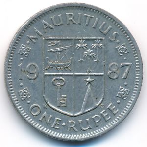Mauritius, 1 rupee, 1987
