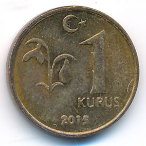 Turkey, 1 kurus, 2015