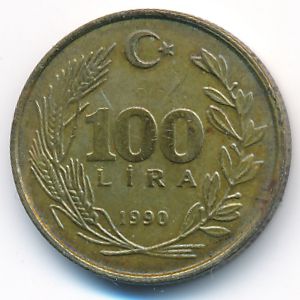 Turkey, 100 lira, 1990