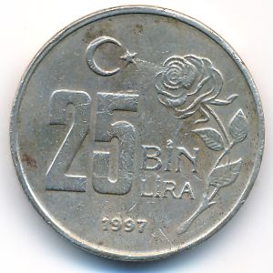 Turkey, 25000 lira, 1997