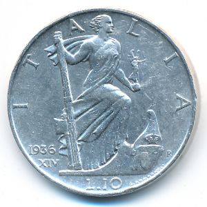 Италия, 10 лир (1936 г.)